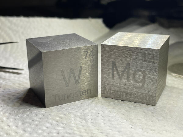 1in Tungsten &amp; Magnesium cubes